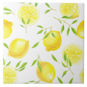 Lemons and leaves tile