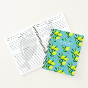 Lemons and Leaves   Turquoise Family Recipes Notebook