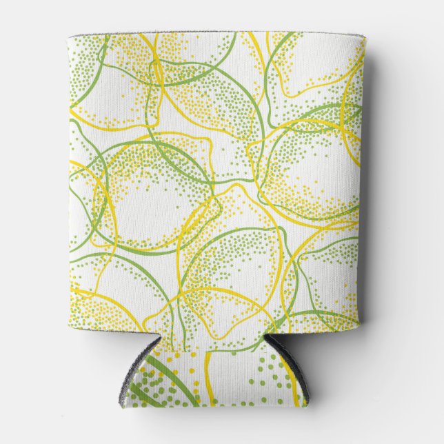 Lemons and Limes: Fresh Pattern. Can Cooler (Front)