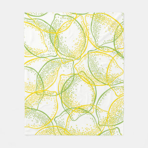 Lemons and Limes: Fresh Pattern. Fleece Blanket