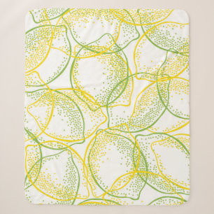 Lemons and Limes: Fresh Pattern. Sherpa Blanket