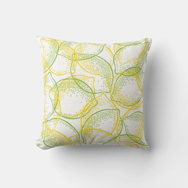 Lemons and Limes: Fresh Pattern. Throw Pillow (Front)