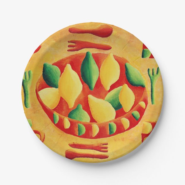Lemons and Limes Paper Plate (Front)