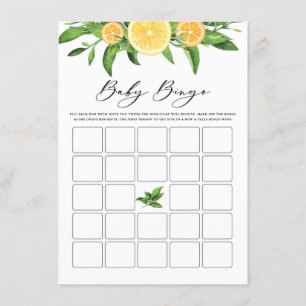 Lemons and Oranges Garland Baby Shower Bingo Game Enclosure Card