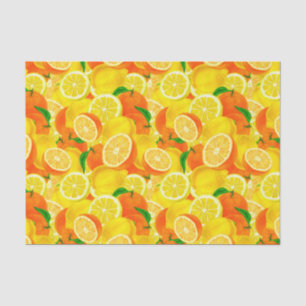 Lemons and Oranges Vintage Decoupage Tissue Paper