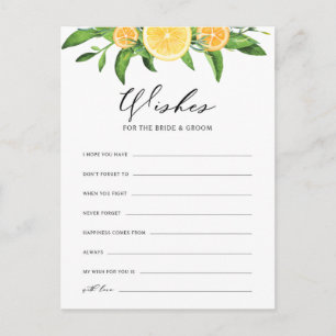Lemons and Oranges Wishes for the Bride and Groom Invitation Postcard
