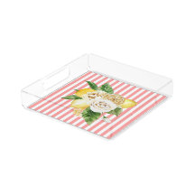 Lemons and roses on pink stripes