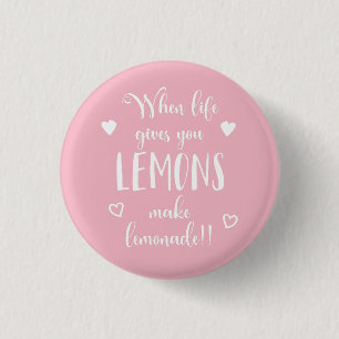 Lemons Attitude Success Dreams Motivational Quote 1 Inch Round Button