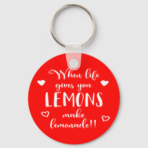 Lemons Attitude Success Dreams Motivational Quote Keychain