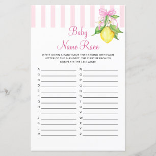Lemons Baby Name Race game