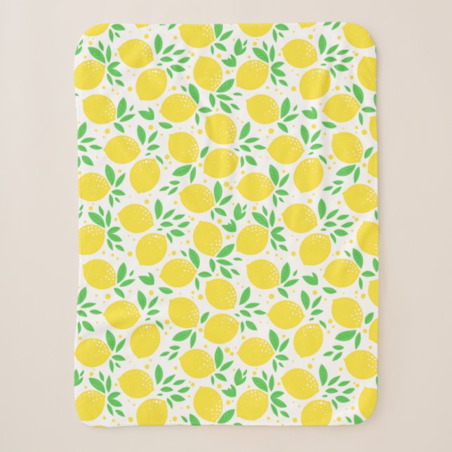 Lemons Baby Sherpa Blanket (Front)
