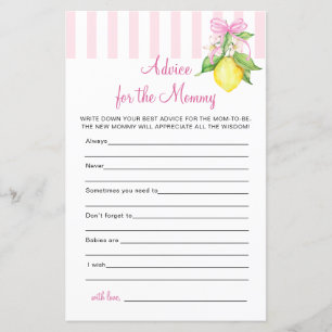 Lemons Baby Shower Advice for the Mommy