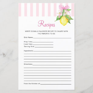 Lemons Baby Shower Recipes