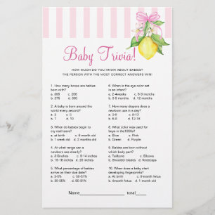 Lemons Baby Trivia Game