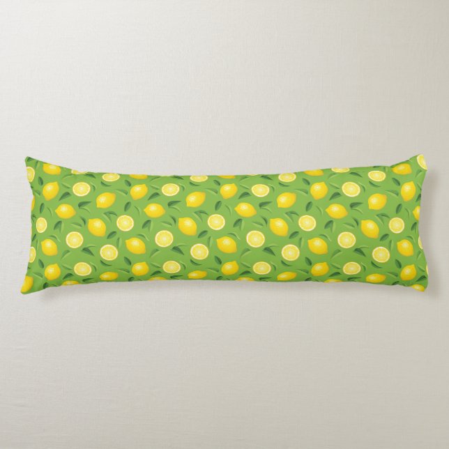 Lemons Background Pattern Body Pillow (Front)