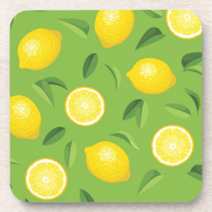 Lemons Background Pattern Coaster