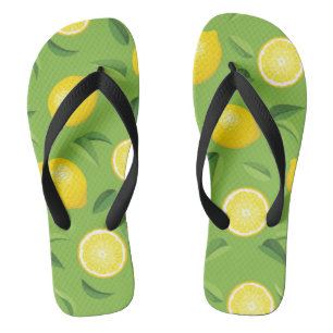 Lemons Background Pattern Flip Flops