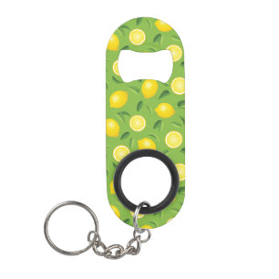 Lemons Background Pattern Mini Bottle Opener