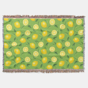 Lemons Background Pattern Throw Blanket