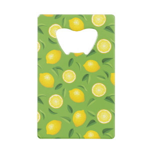 Lemons Background Pattern Wallet Bottle Opener