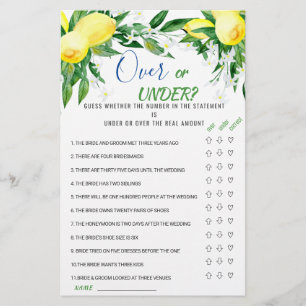 Lemons Blossom Greenery Chic Bridal Shower Game