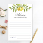 Lemons Blossom  Greenery Wishes & Advice Card<br><div class="desc">Enjoy your bridal shower with these funny games.
Personalize with the bride to be's name and date of shower. 
For further customization,  please click the "customize further" link. If you need help,  contact me please.</div>