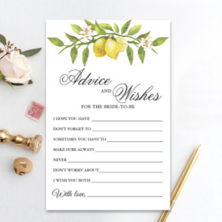 Lemons Blossom  Greenery Wishes & Advice Card