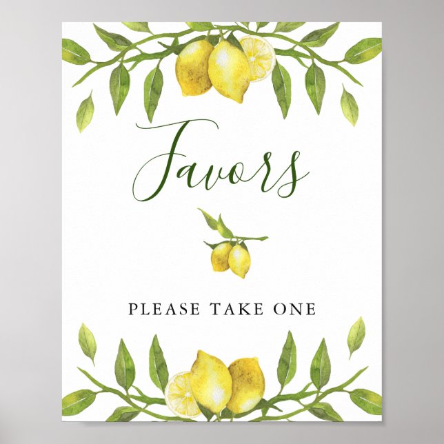 Lemons Blossom Verdure Mariage Favor Poster (Devant)