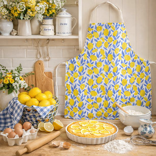 Lemons Blue Mediterranean Apron