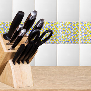 Lemons Blue Mediterranean Tile