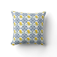 Lemons & Blue Moroccan Tile Pattern