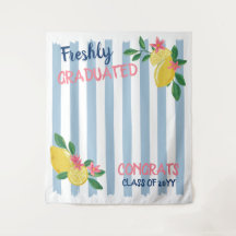 Lemons & Blue Stripes Freshly Graduated Backdrop