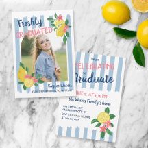 Lemons & Blue Stripes Freshly Graduated Photo