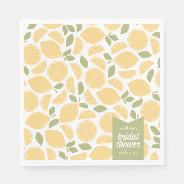 Lemons Bridal Shower Personalized Napkin (Front)