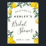 Lemons Bridal Shower welcome sign<br><div class="desc">Bridal Shower welcome sign poster with lemons and greenery. Find matching items in our shop or contact us.</div>