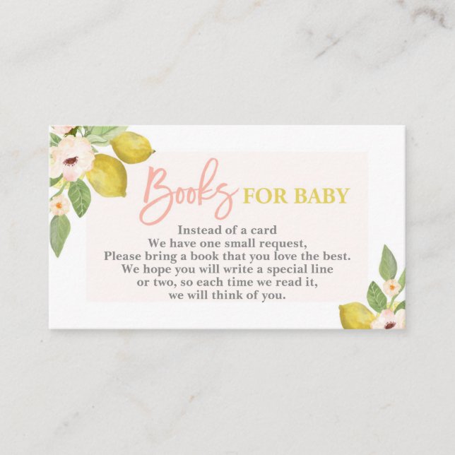 Lemons Bring a book Card (Front)