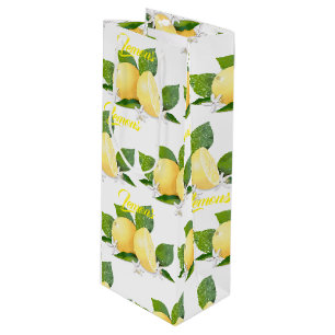Lemons Citrus Fruit Botanical Wine Gift Bag