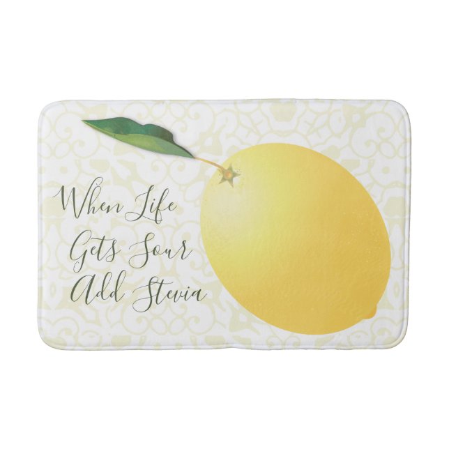 Lemons Citrus Fruit Funny Quote Bath Mat (Front)