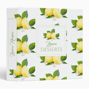 Lemons Citrus Fruit Recipe Book Binder