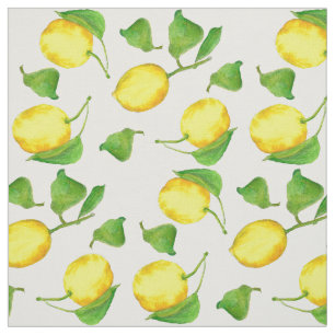 Lemons Citrus Fruit Watercolor Fabric