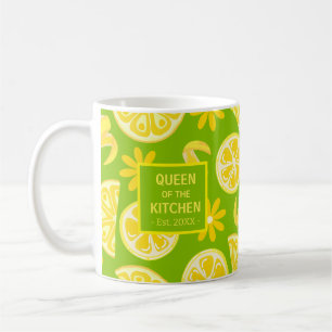 lemons citrus lemonade chef cute yellow green coffee mug