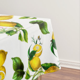 Lemons,citrus,mediterranean art tablecloth