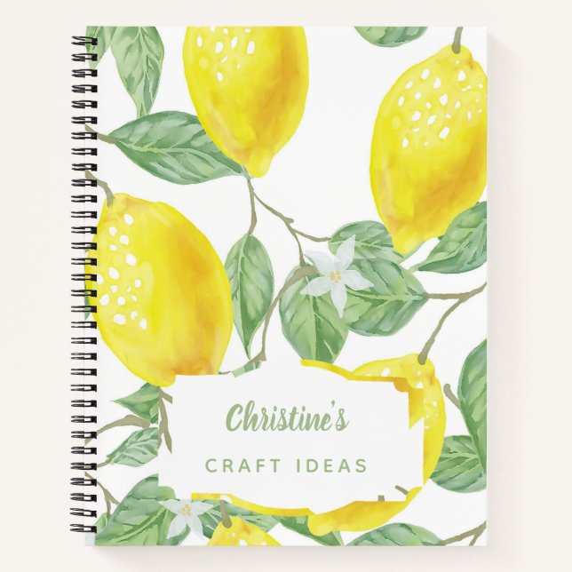 Lemons craft ideas name  notebook (Front)