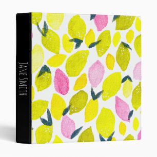 Lemons cute watercolor binder