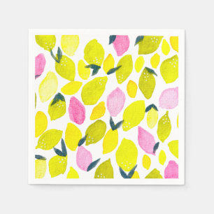 Lemons cute watercolor napkin
