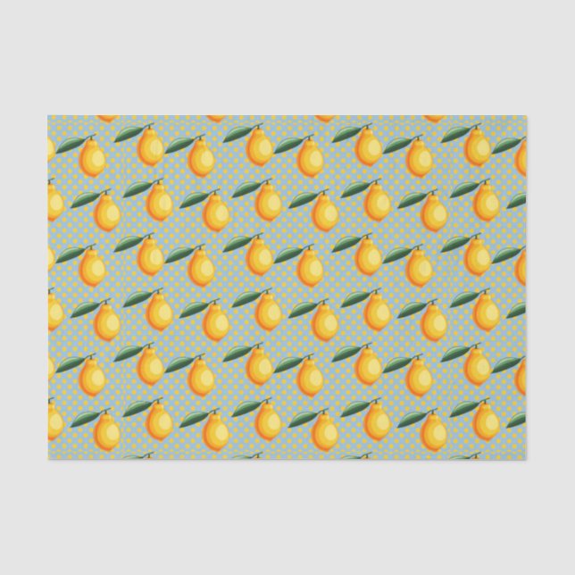 Lemons (Design 10 Yellow/Orange Series) Tissue Paper (Front)