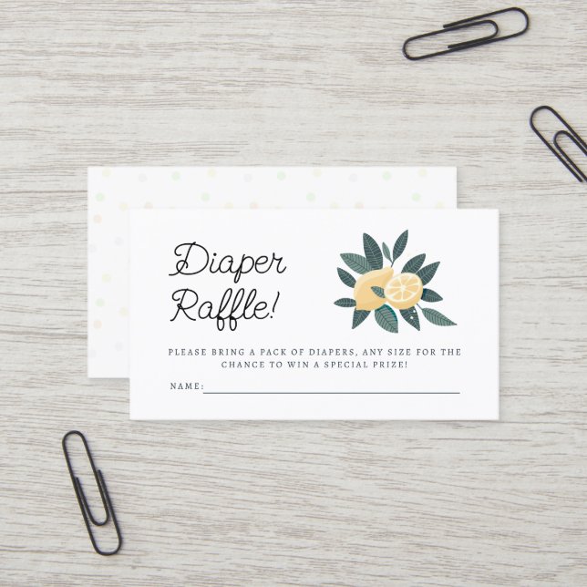 Lemons diaper raffle card (Front/Back In Situ)