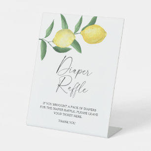Lemons - diaper raffle poster pedestal sign