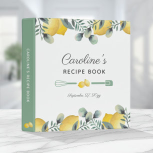 Lemons & Eucalyptus Recipe Cookbook Binder