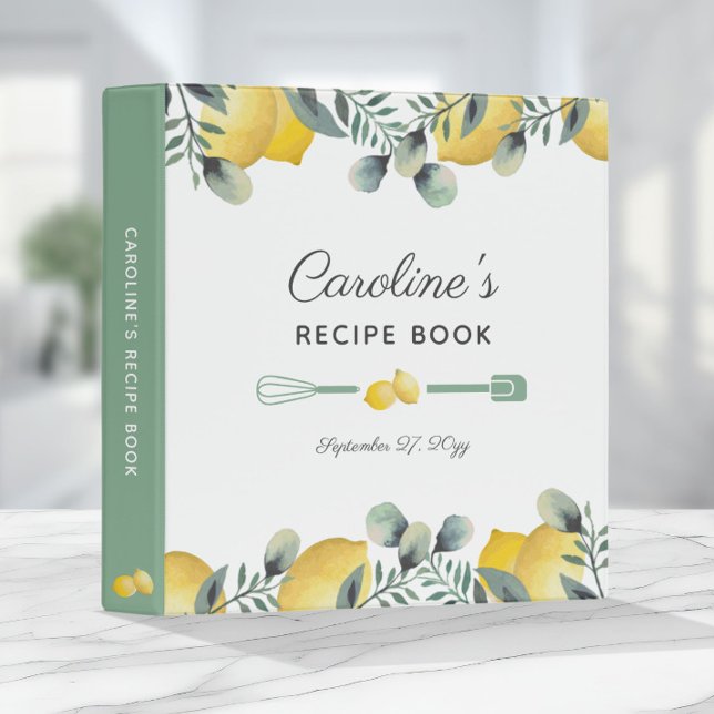 Lemons & Eucalyptus Recipe Cookbook Binder (Creator Uploaded)